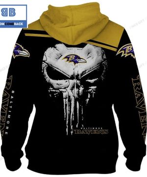 NFL Baltimore Ravens Skull 3D Hoodie