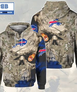 NFL Buffalo Bills Camouflage Skull 3D Hoodie