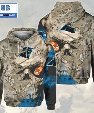 NFL Carolina Panthers Camouflage Skull 3D Hoodie