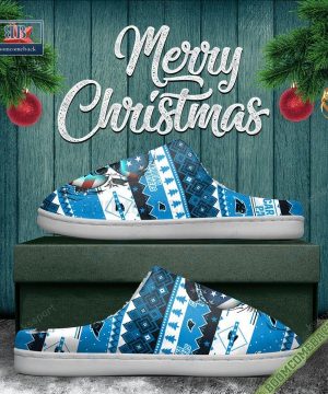 nfl carolina panthers christmas indoor slip on slippers 5 BrgBv