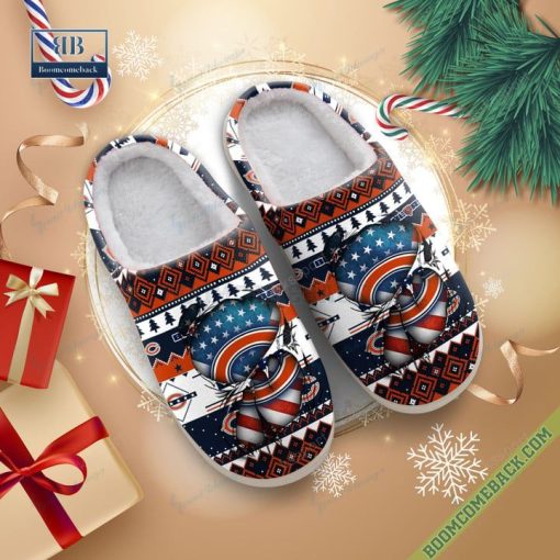 NFL Chicago Bears Christmas Indoor Slip On Slippers