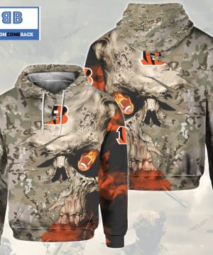 NFL Cincinnati Bengals Camouflage Skull 3D Hoodie