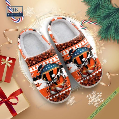 NFL Cincinnati Bengals Christmas Indoor Slip On Slippers