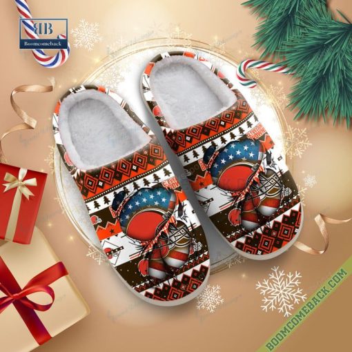 NFL Cleveland Browns Christmas Indoor Slip On Slippers