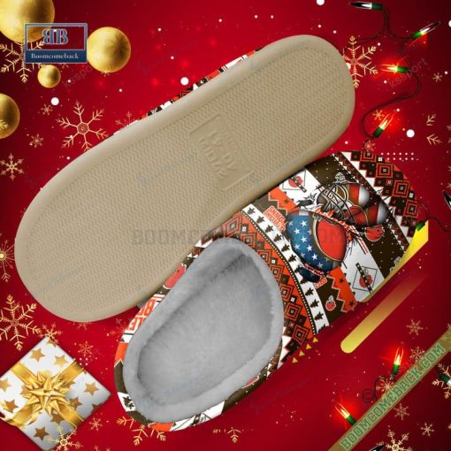 NFL Cleveland Browns Christmas Indoor Slip On Slippers