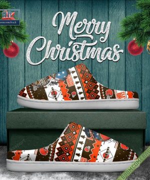 nfl cleveland browns christmas indoor slip on slippers 5 rAWAd