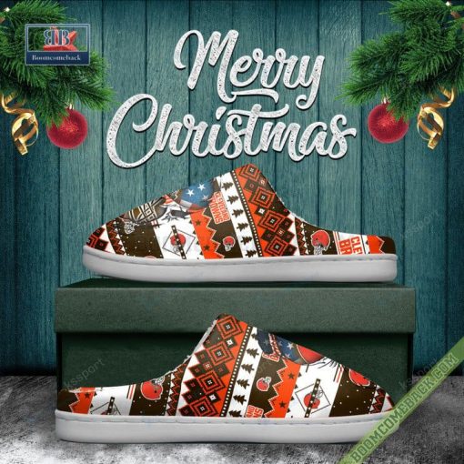 NFL Cleveland Browns Christmas Indoor Slip On Slippers