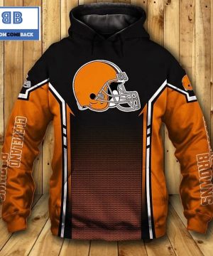 NFL Cleveland Browns Orange 3D Hoodie