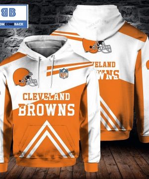 NFL Cleveland Browns White And Orange 3D Hoodie