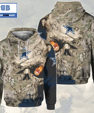 NFL Dallas Cowboys Camouflage Skull 3D Hoodie