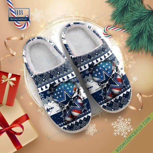 NFL Dallas Cowboys Christmas Indoor Slip On Slippers