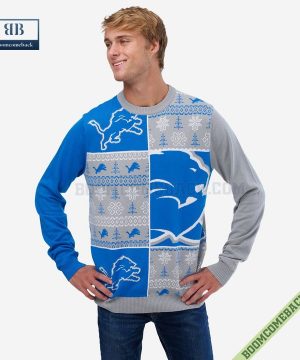 NFL Detroit Lions Big Logo Ugly Christmas Sweater