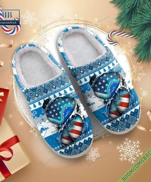 NFL Detroit Lions Christmas Indoor Slip On Slippers