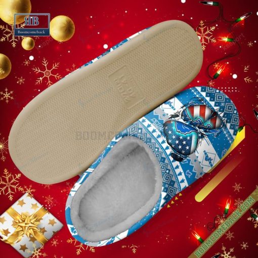 NFL Detroit Lions Christmas Indoor Slip On Slippers