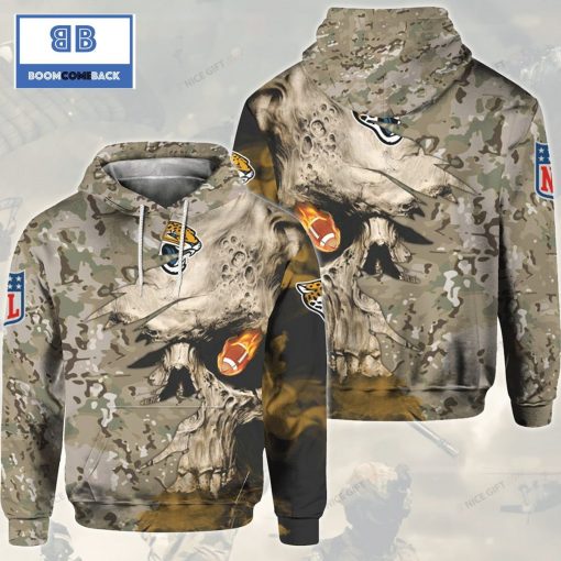 NFL Jacksonville Jaguars Camouflage Skull 3D Hoodie