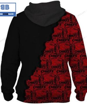 NFL Kansas City Chiefs Pattern Custom Black Red 3D Hoodie