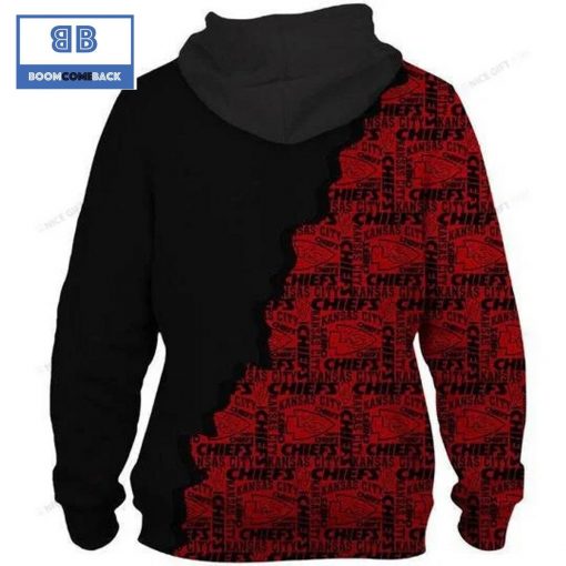 NFL Kansas City Chiefs Pattern Custom Black Red 3D Hoodie