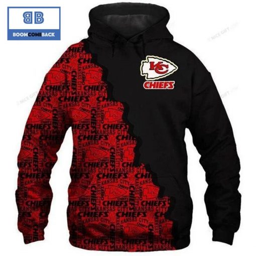 NFL Kansas City Chiefs Pattern Custom Black Red 3D Hoodie