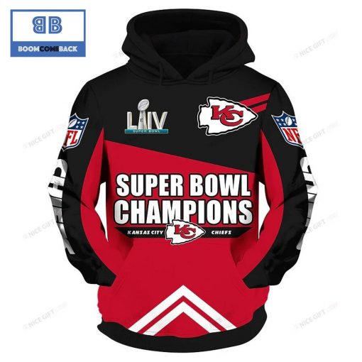 NFL Kansas City Chiefs Super Bowl Champions Black 3D Hoodie