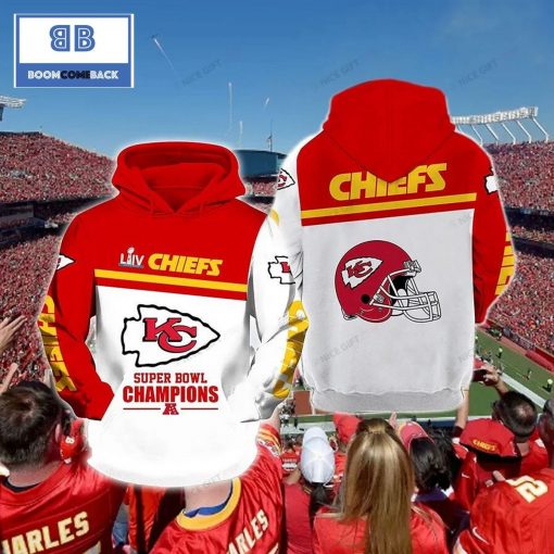 NFL Kansas City Chiefs Super Bowl Champions White 3D Hoodie