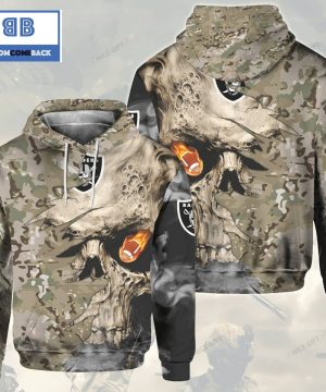 NFL Las Vegas Raiders Camouflage Skull 3D Hoodie