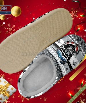 NFL Las Vegas Raiders Christmas Indoor Slip On Slippers