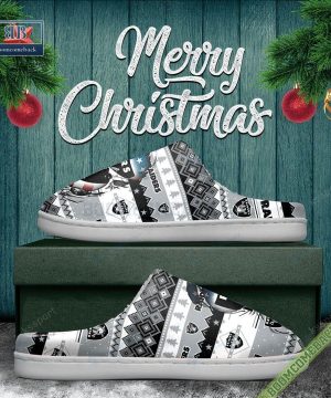 nfl las vegas raiders christmas indoor slip on slippers 5 k3At7