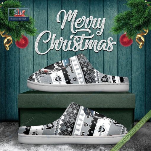 NFL Las Vegas Raiders Christmas Indoor Slip On Slippers