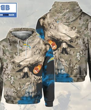 NFL Los Angeles Chargers Camouflage Skull 3D Hoodie