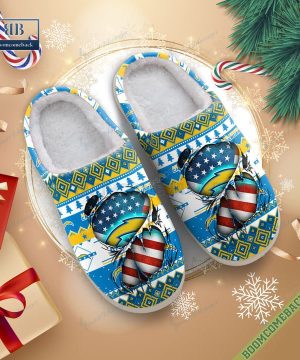 NFL Los Angeles Chargers Christmas Indoor Slip On Slippers