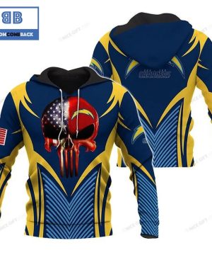 NFL Los Angeles Chargers Skull American Flag 3D Hoodie