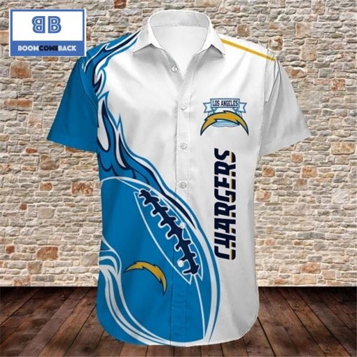 NFL Los Angeles Chargers Tropical Flower Hawaiian Shirt