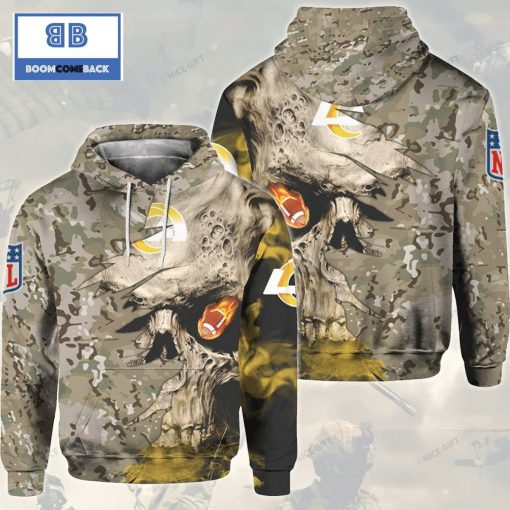 NFL Los Angeles Rams Camouflage Skull 3D Hoodie