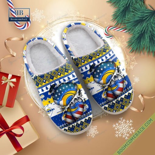 NFL Los Angeles Rams Christmas Indoor Slip On Slippers