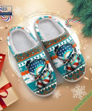 NFL Miami Dolphins Christmas Indoor Slip On Slippers