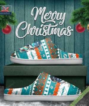 nfl miami dolphins christmas indoor slip on slippers 5 BGK97