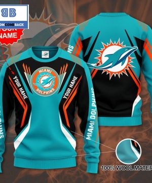 NFL Miami Dolphins Custom Name 3D Sweater