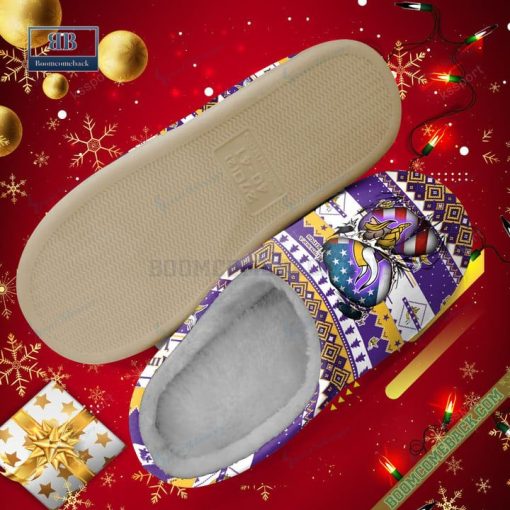 NFL Minnesota Vikings Christmas Indoor Slip On Slippers