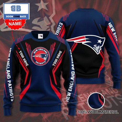 NFL New England Patriots Custom Name 3D Sweater