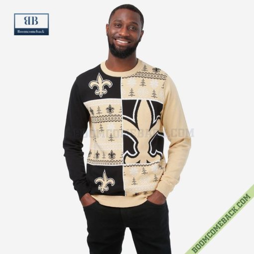 NFL New Orleans Saints Big Logo Ugly Christmas Sweater