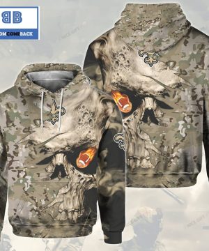 NFL New Orleans Saints Camouflage Skull 3D Hoodie