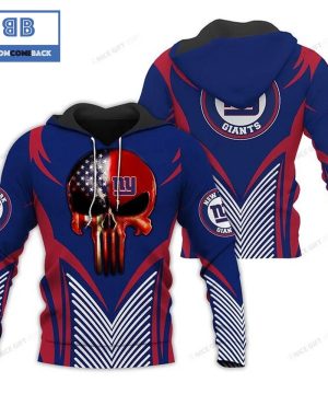 NFL New York Giants Skull American Flag 3D Hoodie