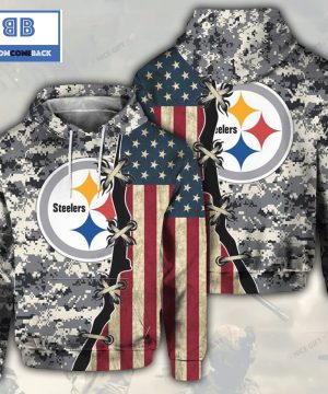 NFL Pittsburgh Steelers American Flag 3D Hoodie