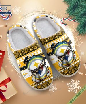 NFL Pittsburgh Steelers Christmas Indoor Slip On Slippers