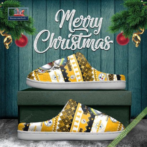 NFL Pittsburgh Steelers Christmas Indoor Slip On Slippers