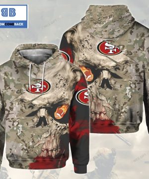 NFL San Francisco 49ers Camouflage Skull 3D Hoodie