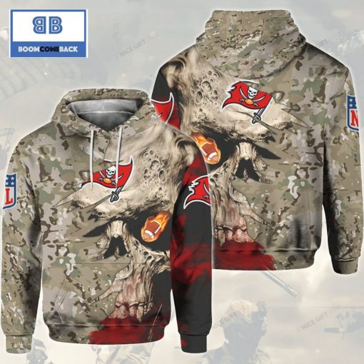 NFL Tampa Bay Buccaneers Camouflage Skull 3D Hoodie