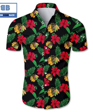 NHL Chicago Blackhawks Tropical Flower Hawaiian Shirt