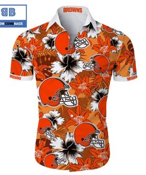 NHL Cleveland Browns Tropical Flower Hawaiian Shirt