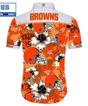 NHL Cleveland Browns Tropical Flower Hawaiian Shirt